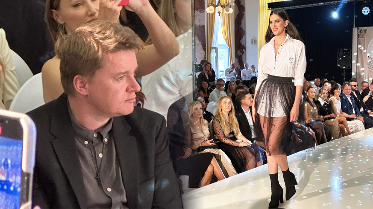 Aneta Vignerová šla přehlídku a Petr Kolečko? Ten se tvářil jako nas*aný a znuděný kakabus