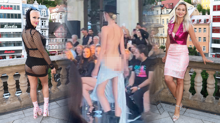 Přehlídka Debbie Brown ve Varech bez zábran: Nahaté pozadí na mole, Gabriel Jiráčková jen v síti a Mottlová jako pěst na oko