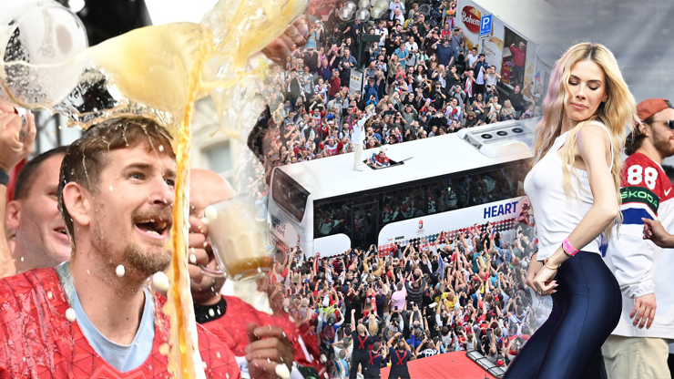 Bujaré oslavy mistrů nebraly konce: Ze Staromáku do Kozičky, ženatý hokejista líbal servírku do výstřihu